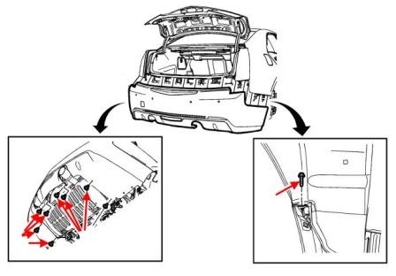 крепление заднего бампера схема крепления переднего бампера Cadillac ATS