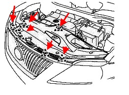 крепление переднего бампера Lexus RX (с 2008 года)