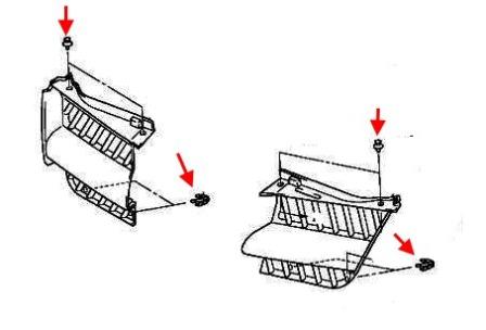 крепление решетки радиатора Mitsubishi Outlander 1 (Airtrek) (2001-2006)