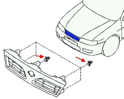 крепление решетки радиатора Nissan Almera N15 (1995-2000)