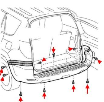 крепление заднего бампера Toyota RAV4 CA30W (2005-2012)