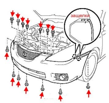 крепление переднего бампера Toyota Solara