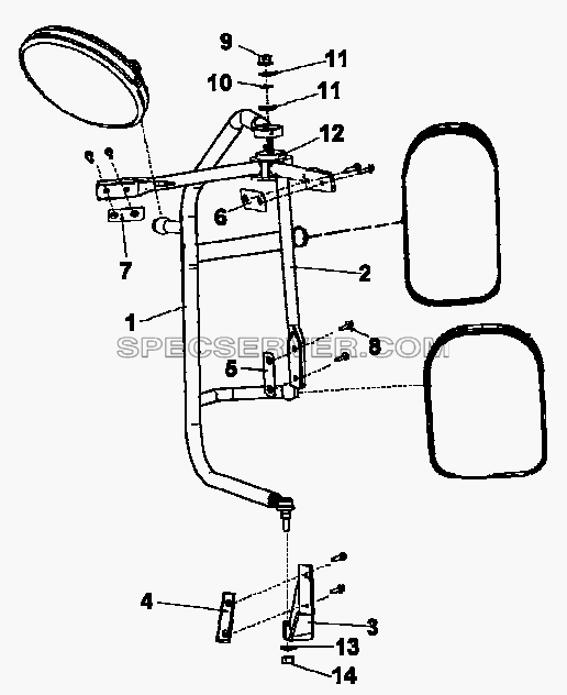 8201D-C0100 Крепление наружного правого зеркала заднего вида для DFL-3250A1-K09-003-01 (список запасных частей)
