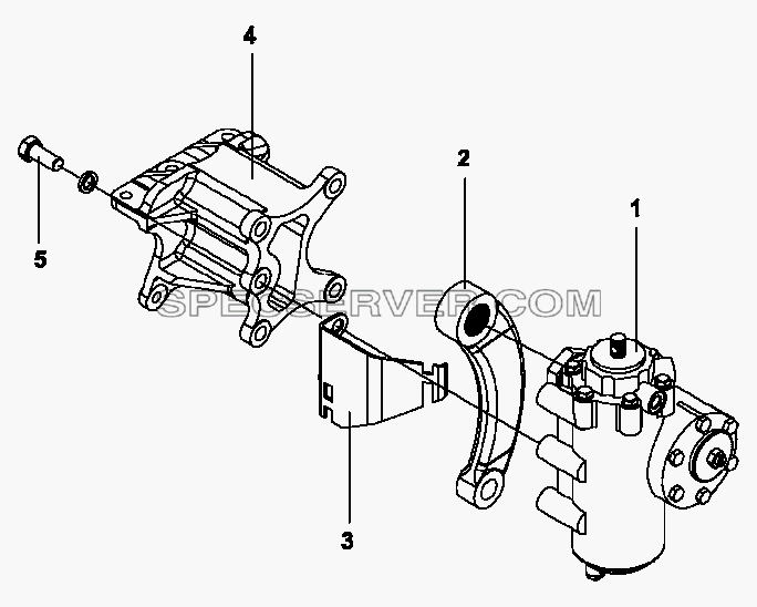 3401A-K0300 Рулевой механизм в сборе для DFL-3250A1-K09-003-01 (список запасных частей)