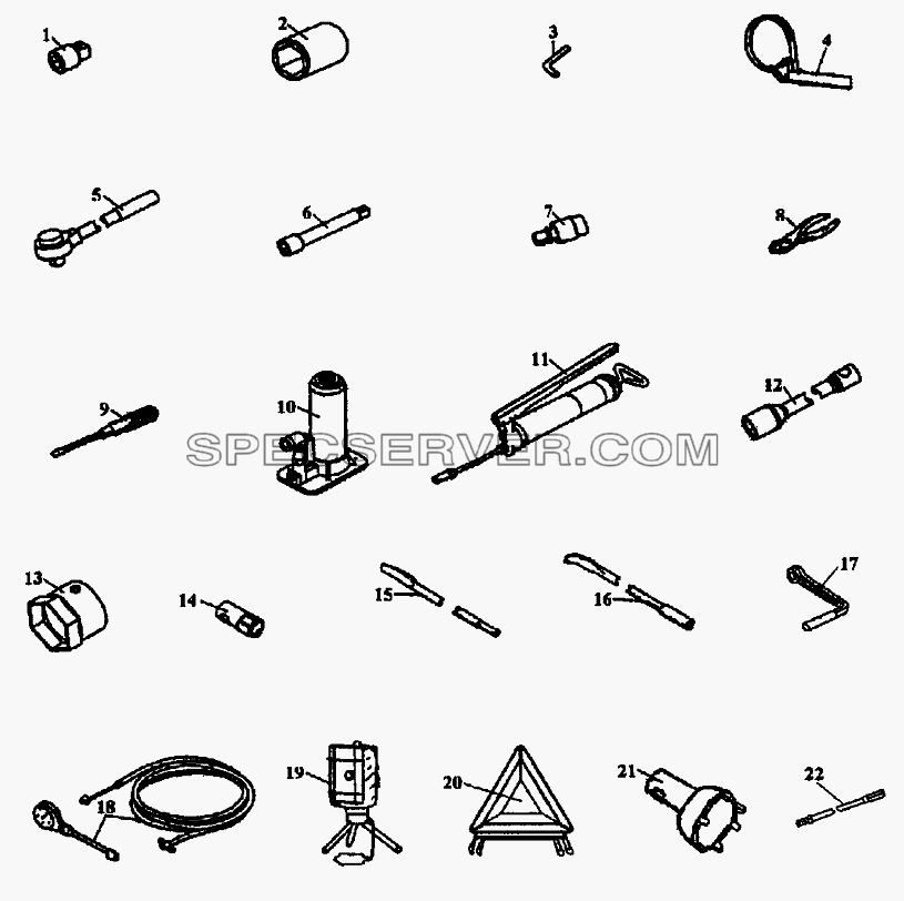 Комплект инструментов для СА-3252 (список запасных частей)
