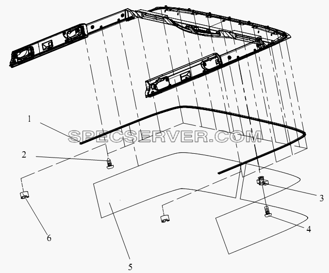 Блок облицовка крыши (плоская крыша) для СА-4180 (P66K2A) (список запасных частей)