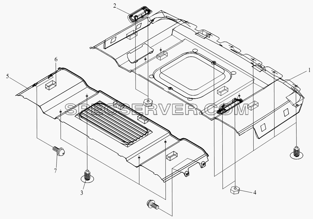 Блок облицовки крыши (плоская крыша) для СА-4180 (P66K2A) (список запасных частей)