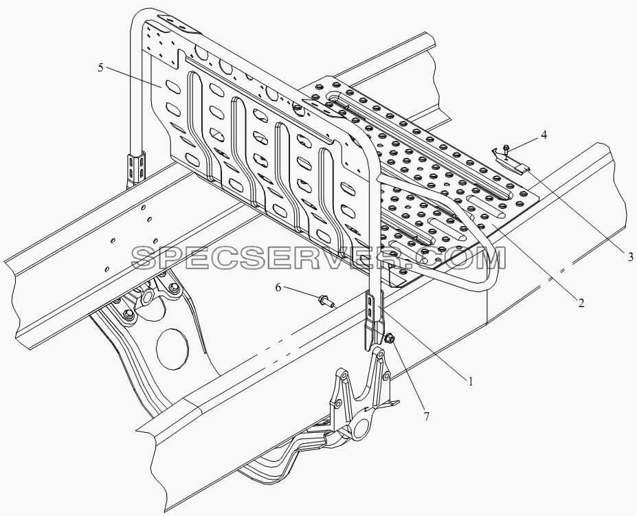 Вспомогательное устройство прицепа и рабочая площадка для СА-4180 (P66K2A) (список запасных частей)