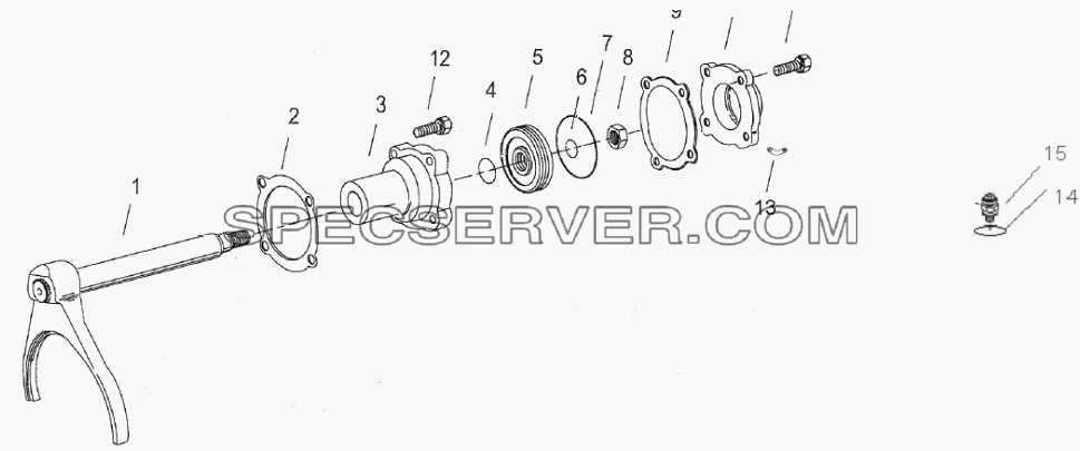 Цилиндр пределов передач (коробка переключения скоростей RTX14710B) для СА-4250 (P66K22T1A1EX) (список запасных частей)