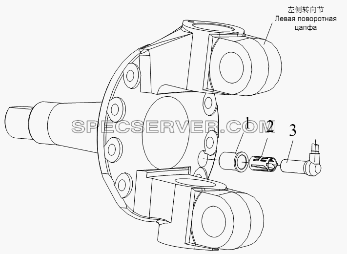 Датчик скорости колеса передней оси (F9N) для СА-4250 (P66K22T1A1EX) (список запасных частей)