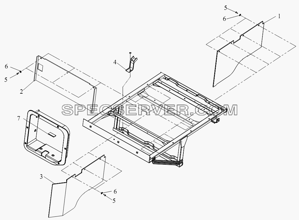 Блок нижнего спального места (III) для СА-4250 (P66K22T1A1EX) (список запасных частей)