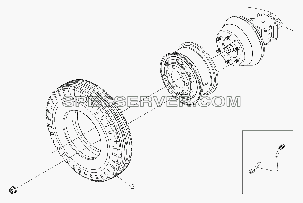 Колесо и шина для Foton-BJ1069 (список запасных частей)