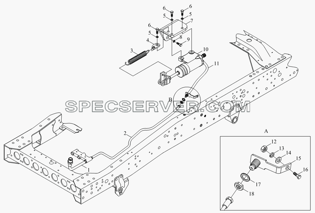 1S10591620101 Установка механизма управления сцеплением для BJ1041, BJ1069 (Ollin) (список запасных частей)
