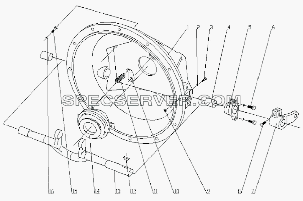1S10411710101 КПП - Механизм управления сцеплением для BJ1041, BJ1069 (Ollin) (список запасных частей)