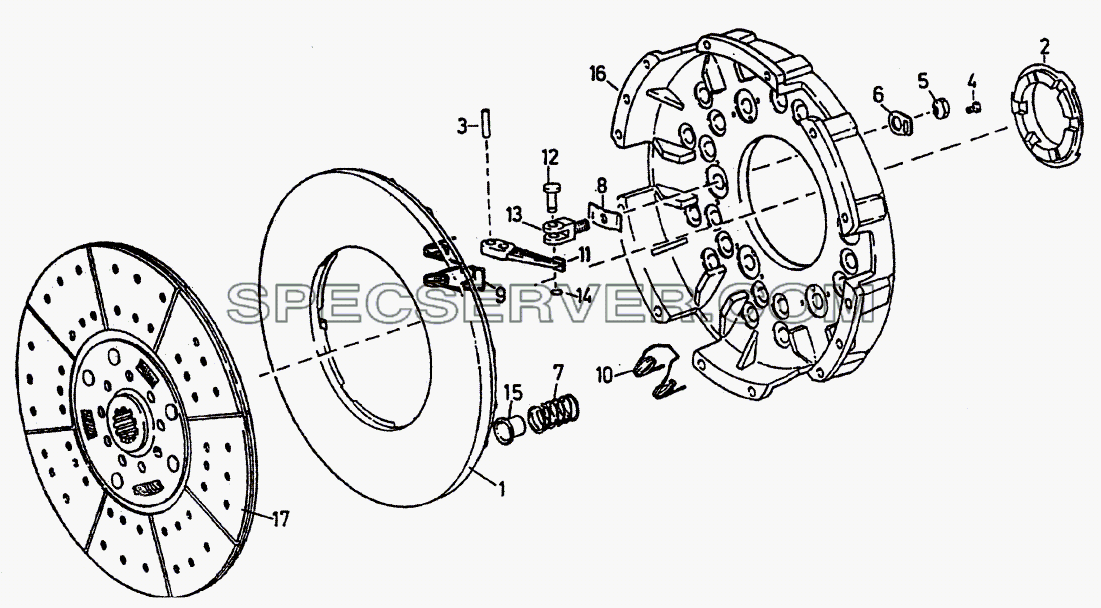 Сцепление с диском Ф420 (Ф420 сцепление к WD615.62/87 двигателю, Ф420В сцепление к WD615.69 двигателю) для Howo cnhtc-huaxin (список запасных частей)