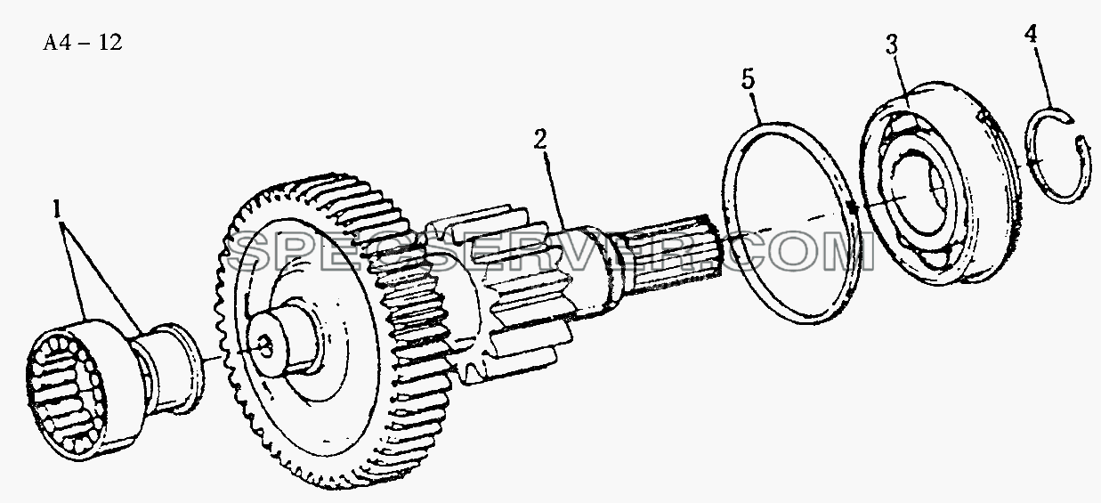 Fuller Aux.gearbox LAYSHAFT (A4-12) для Sinotruk 6x4 Tipper (290) (список запасных частей)