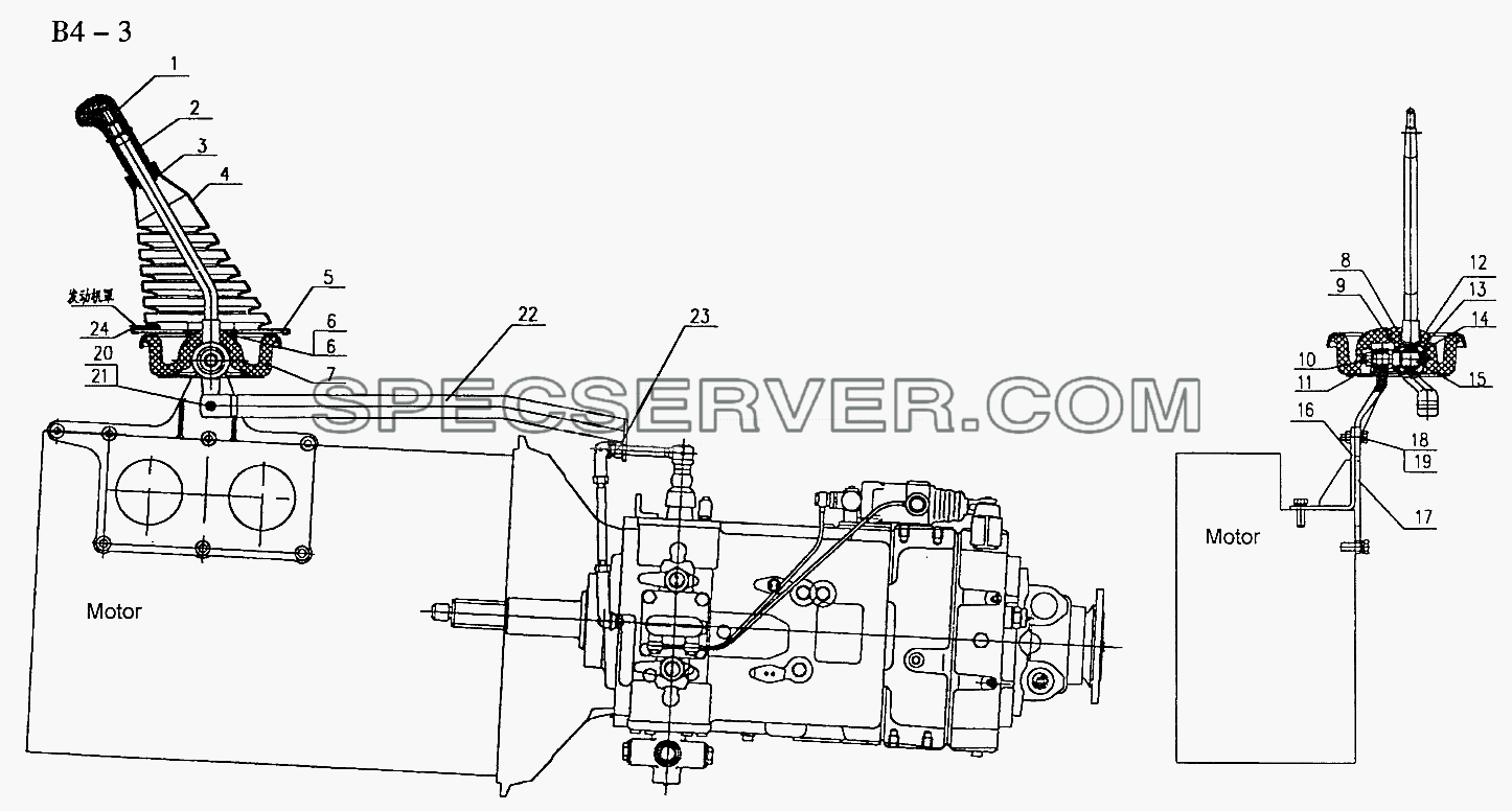 ZF GEAR-CHANGE SYSTEM (B4-3) для Sinotruk 6x4 Tipper (336) (список запасных частей)