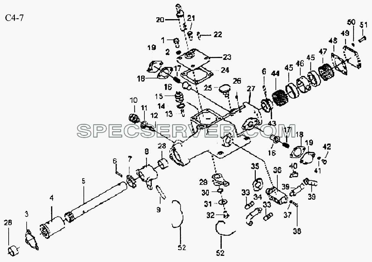 9JS150T DOUBLE H OPERATION (C4-7) для Sinotruk 6x4 Tipper (371) (список запасных частей)