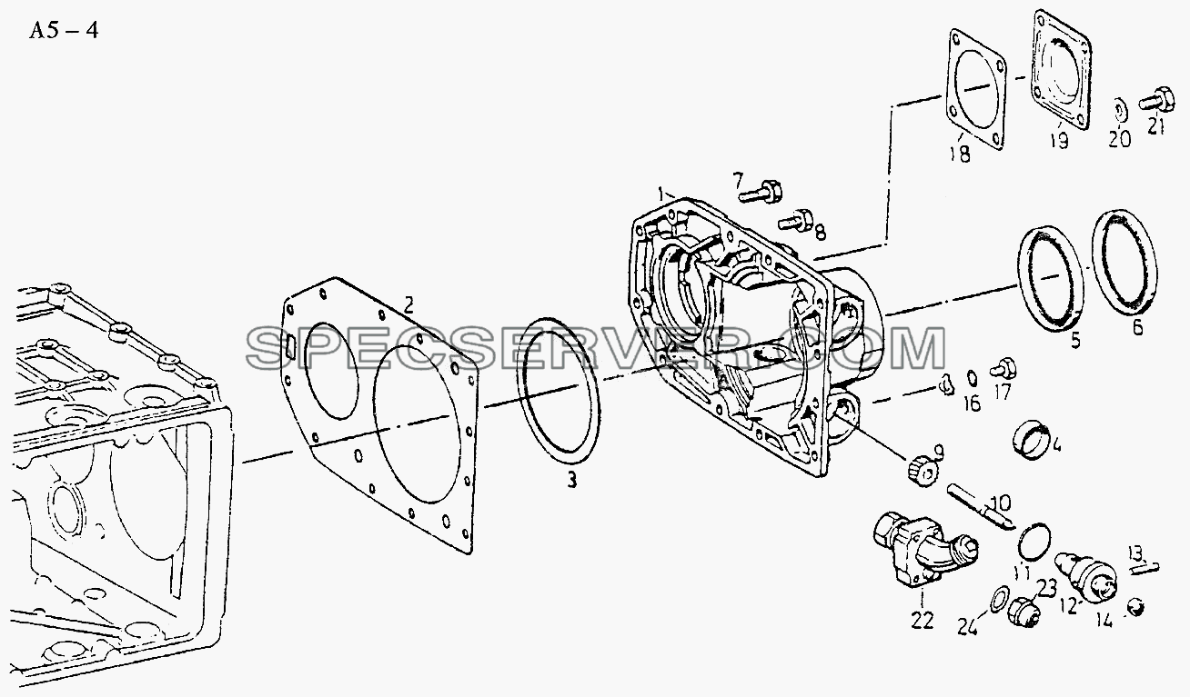S6-120 REAR COVER (A5-4) для Sinotruk 6x4 Tractor (371) (список запасных частей)