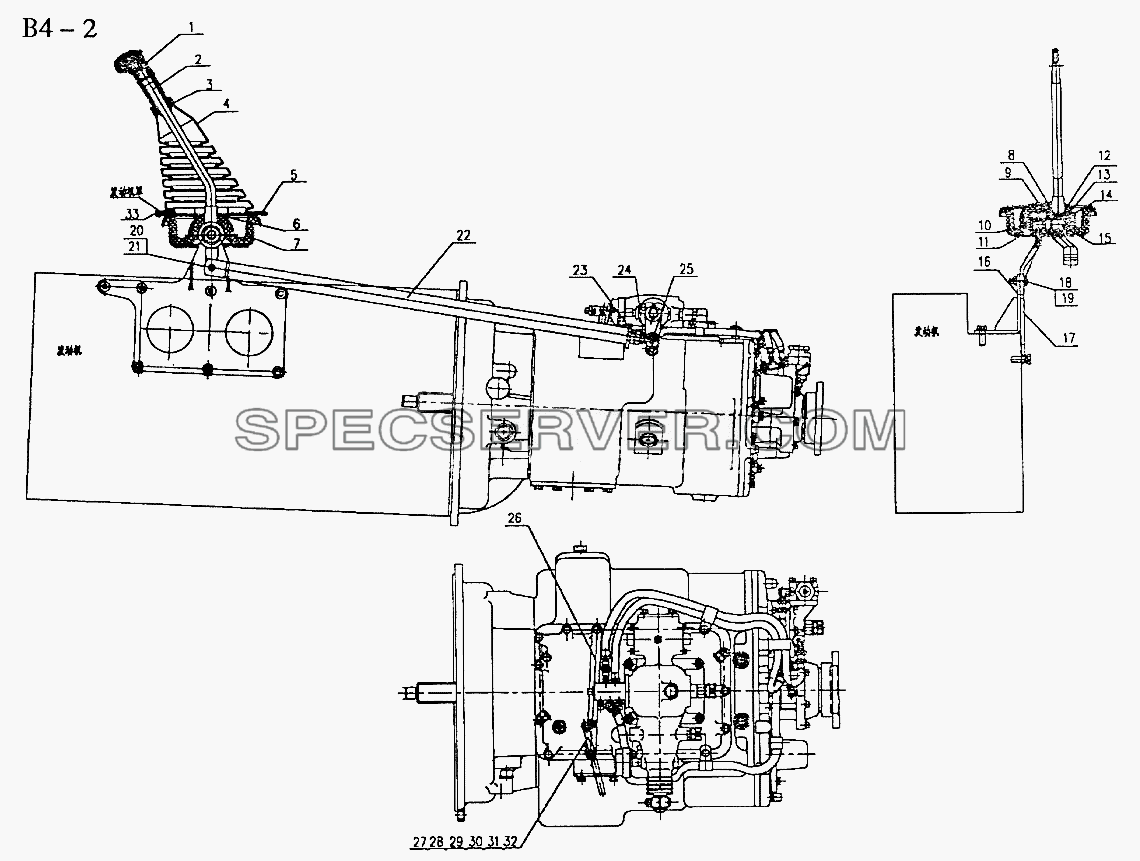 FULLER GEAR-CHANGE SYSTEM (B4-2) для Sinotruk 6x4 Tractor (371) (список запасных частей)