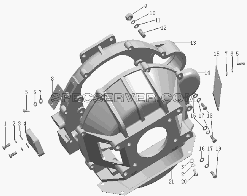 QC490Q(DI)-13000 Cylinder block Flywheel cover assembly для HFC 1020K-D134 (список запасных частей)