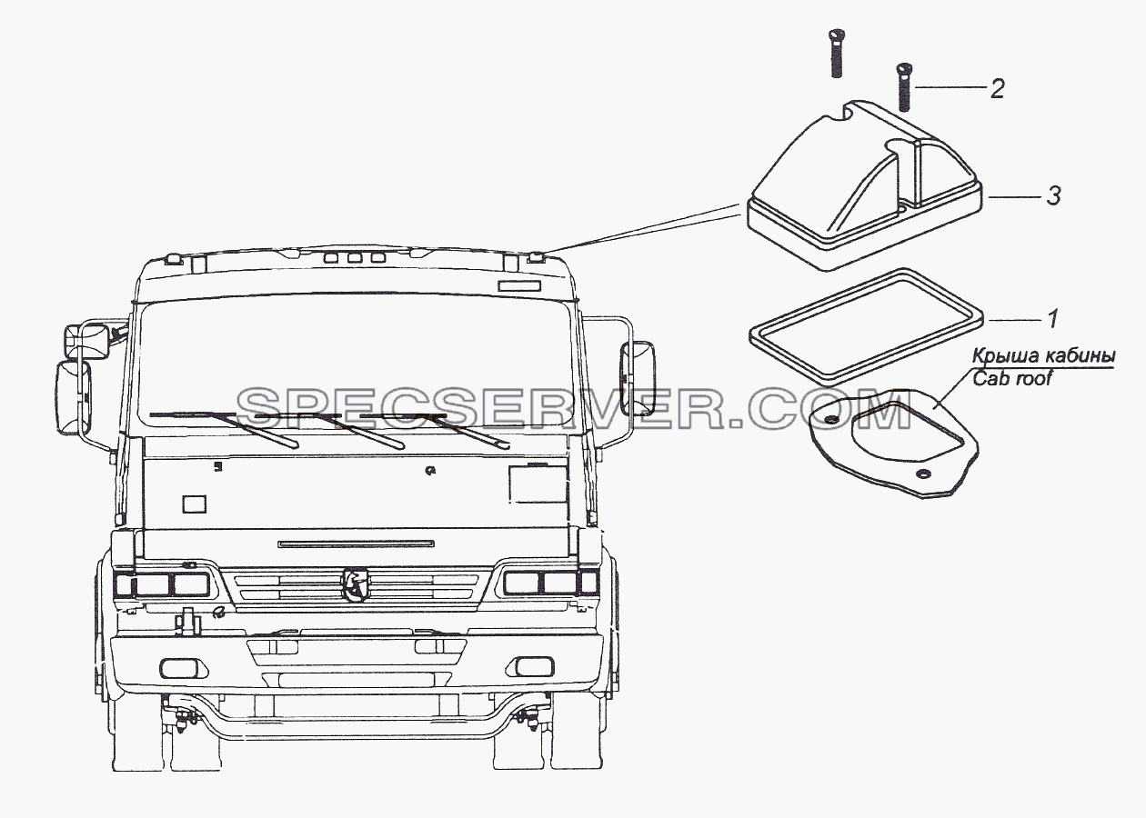 5425-3738002 Установка габаритных фонарей для КамАЗ-4308 (2008) (список запасных частей)