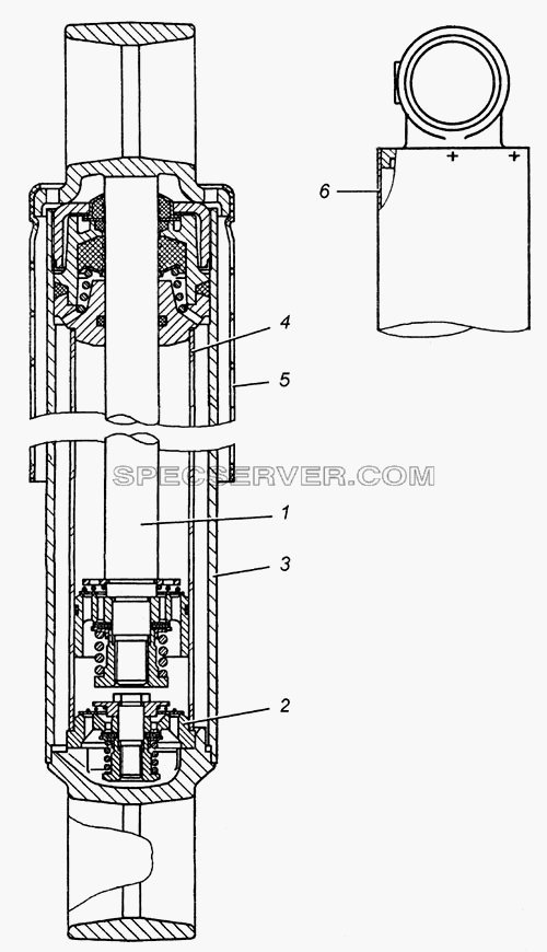 Амортизатор передней подвески в сборе 53212-2905006 для КамАЗ-4308 (список запасных частей)
