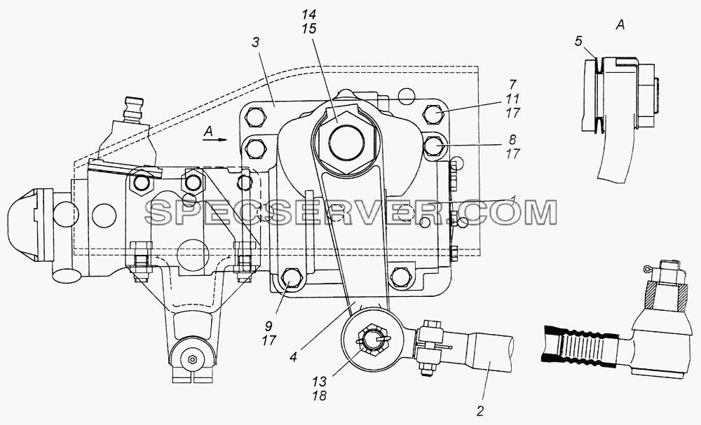 Установка рулевого механизма 4308-3400012-10 для КамАЗ-4308 (список запасных частей)