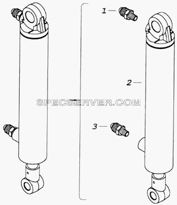 Цилиндр механизма подъёма запасного колеса для КамАЗ-43118 (список запасных частей)