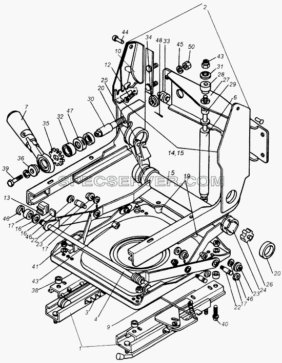 Механизм подрессоривания для КамАЗ-43118 (список запасных частей)