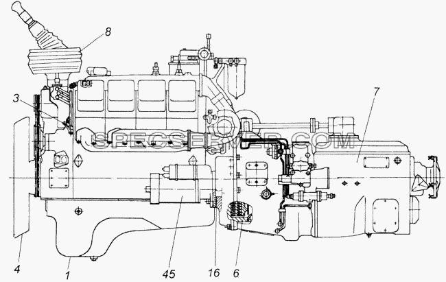 Агрегат силовой КамАЗ-7403.10 для КамАЗ-43118 (список запасных частей)