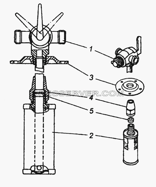 5410-1104012-10 Трубка приемная с фильтром в сборе для КамАЗ-43501 (4х4) (список запасных частей)