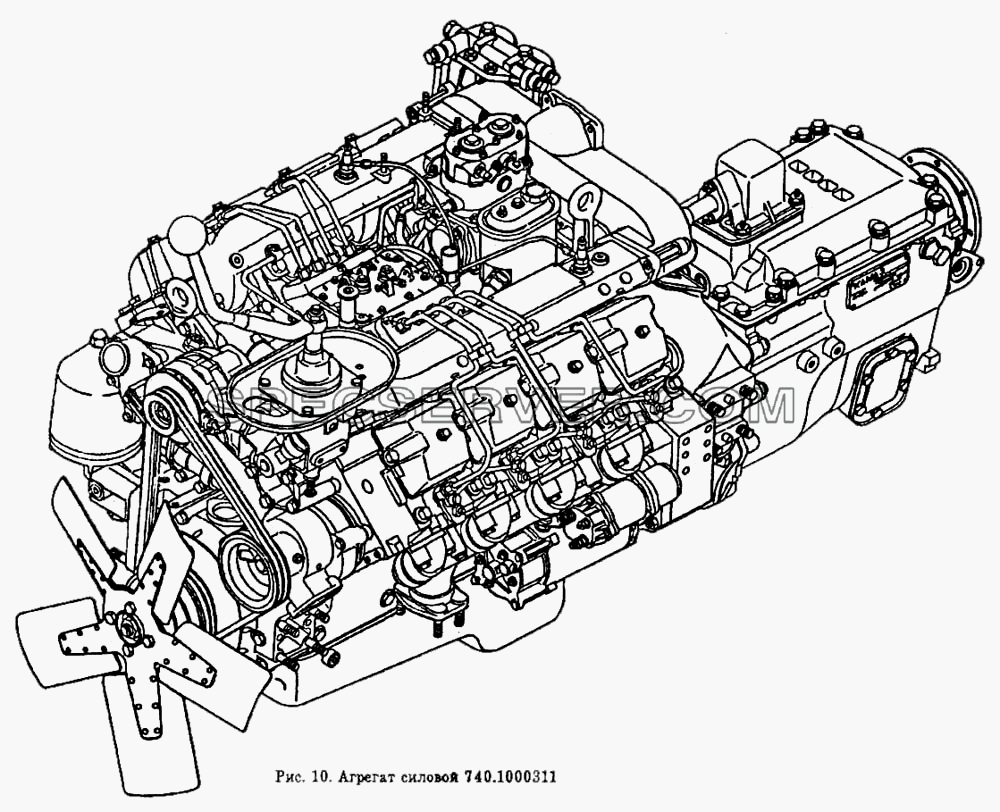Силовой агрегат, (11-я комплектация) для КамАЗ-5320 (список запасных частей)