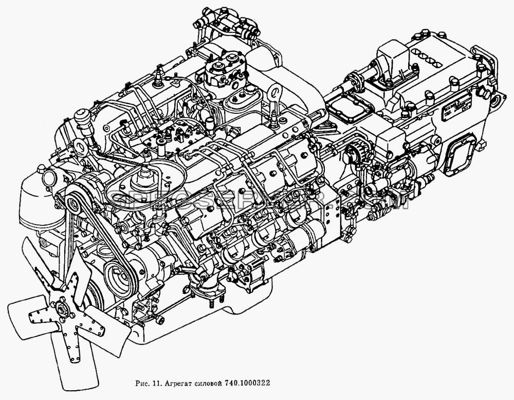 Силовой агрегат, (22-я комплектация) для КамАЗ-5320 (список запасных частей)