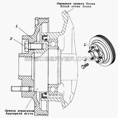 Установка шкива коленчатого вала для КамАЗ-5460 (список запасных частей)