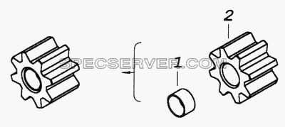 Шестерня ведомая масляного насоса для КамАЗ-5460 (список запасных частей)