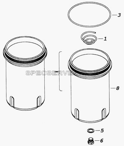 Колпак масляного фильтра для КамАЗ-5460 (список запасных частей)