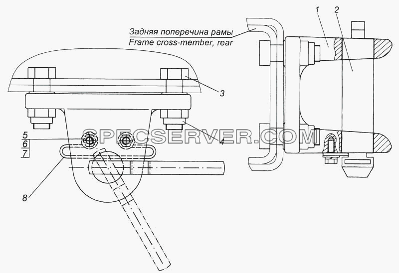 Установка буксирной вилки для КамАЗ-5460 (список запасных частей)