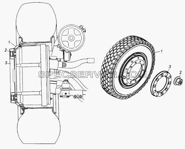 Установка передних стальных колес для КамАЗ-5460 (список запасных частей)