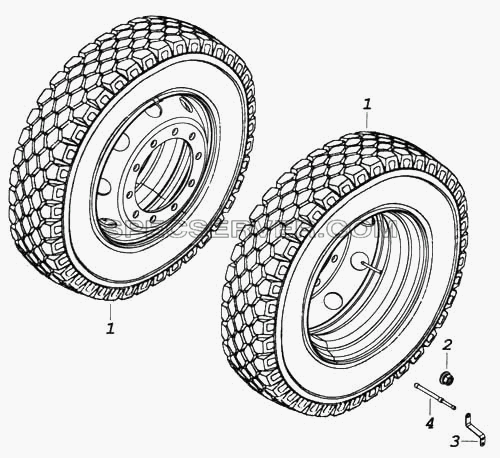 Установка сдвоенных стальных колес для КамАЗ-5460 (список запасных частей)