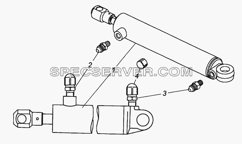 4310-5003012 Цилиндр механизма подъема запасного колеса для КамАЗ-6450 8х8 (список запасных частей)