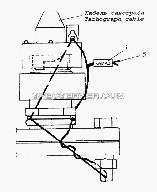 Пломбировка датчика тахографа на коробке передач для КамАЗ-65116 (список запасных частей)