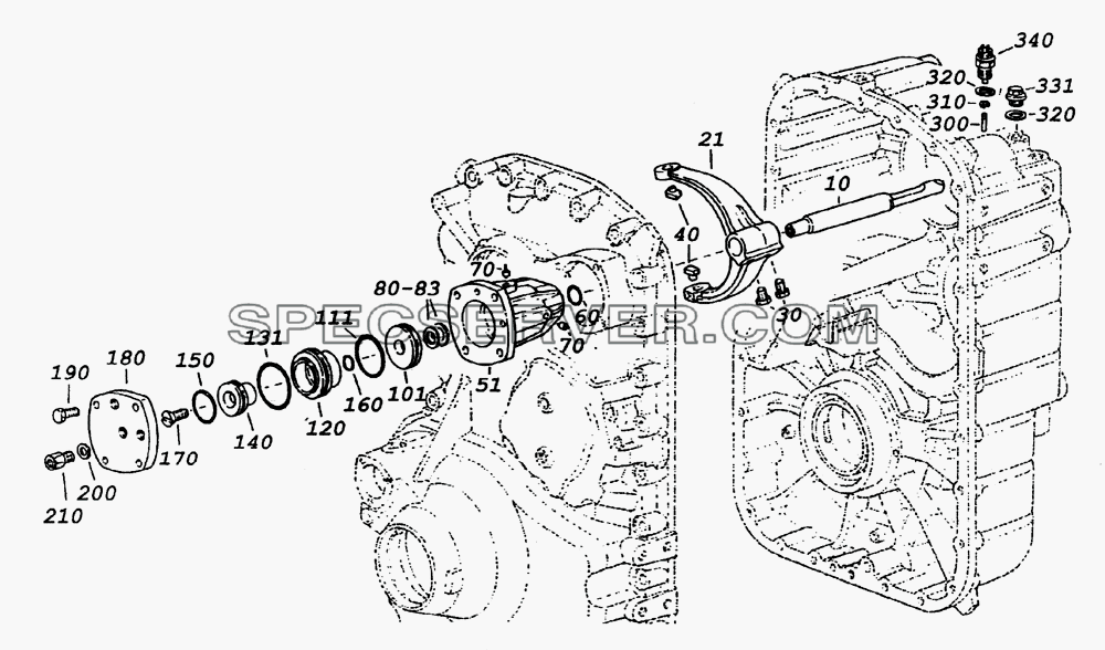 Пневматическое переключение передач для КамАЗ-65226 (список запасных частей)
