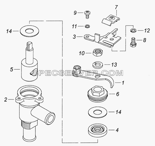5320-8105160 Кран отопления для КамАЗ-6522 (Euro-2, 3) (список запасных частей)