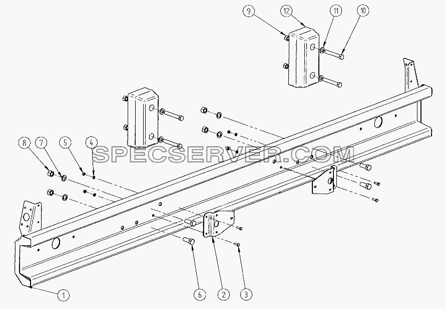 Бампер и буфер задний для СЗАПА-9328 (2005) (список запасных частей)
