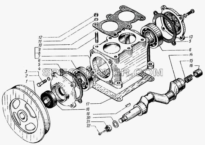 Картер и вал коленчатый компрессора для КрАЗ-6443 (список запасных частей)