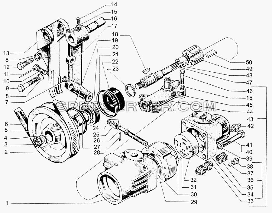 Насос масляный рулевого усилителя для КрАЗ-65053-02 (список запасных частей)