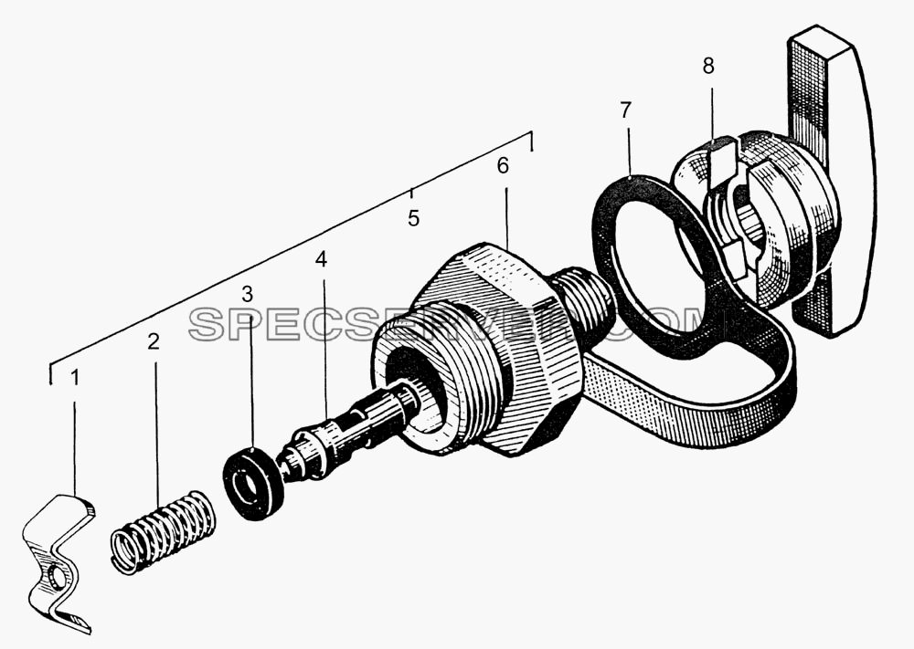 Клапан контрольного вывода и клапан обрыва для КрАЗ-7133H4 (список запасных частей)