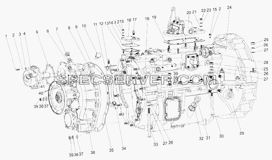 Коробка передач 202-1700050-04 для МЗКТ-751652 (список запасных частей)