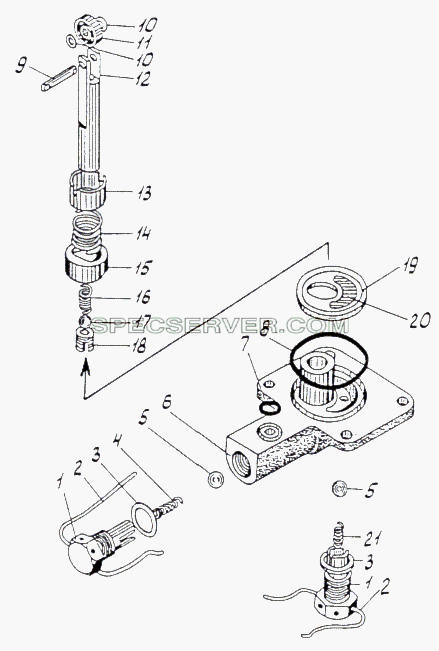 Насос для МЗКТ-79096 (список запасных частей)